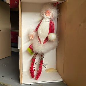 ⭐️ Krinkles by Patience Brewster holiday Christmas ornament - santa with globe